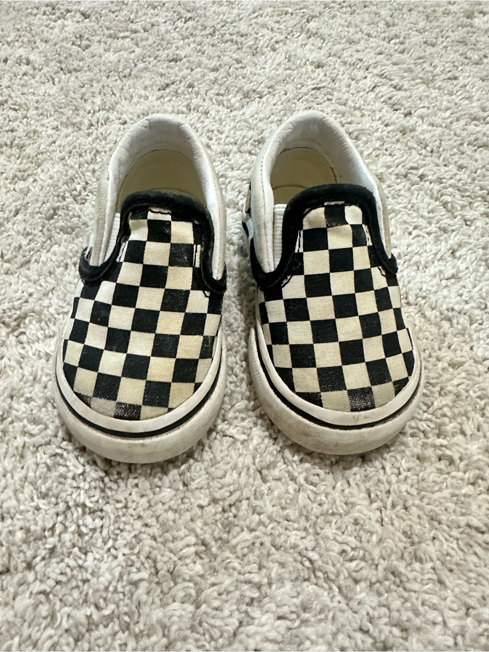 Vans Kids Checkerboard Slip-On Sneakers - Black & White